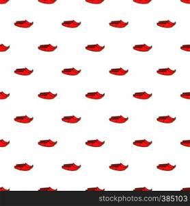Red turkish shoes pattern. Cartoon illustration of red turkish shoes vector pattern for web. Red turkish shoes pattern, cartoon style