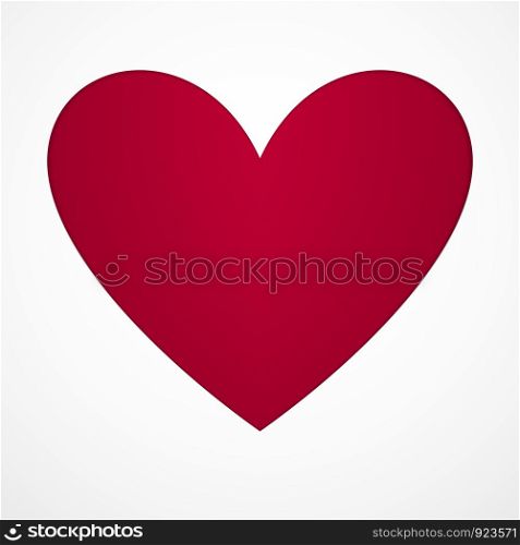 Red Valentine's Day card of paper cut background. vector eps10