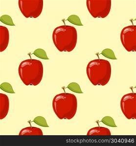 Red vector apples seamless background. Red vector apples seamless background. Pattern with organic fruits illustration