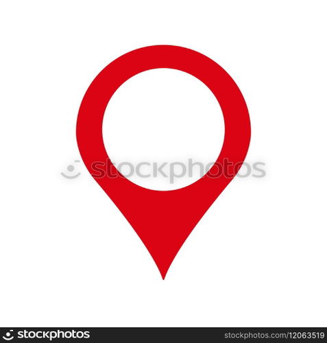 red vector map pin location pointer