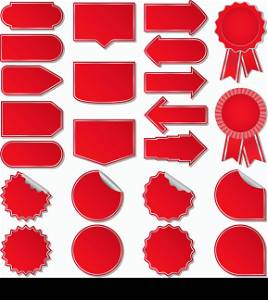 Red Vector Price Tags