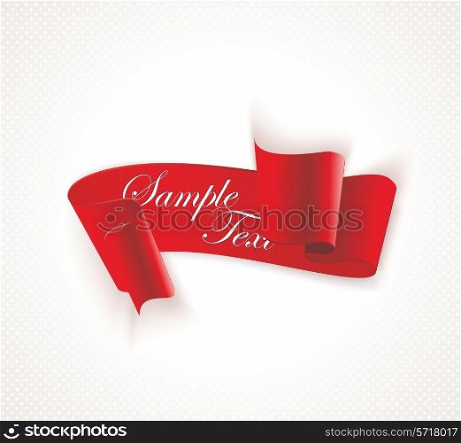Red vector silky ribbon banner