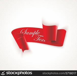 Red vector silky ribbon banner