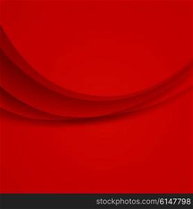 Red vector Template Abstract background with curves lines and shadow. For flyer, brochure, booklet and websites design