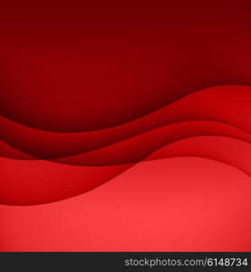 Red vector Template Abstract background with curves lines and shadow. For flyer, brochure, booklet and websites design