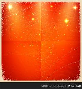 Red vintage retro background with stars. Vector illustration