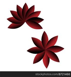 Red volumetric flower icon in origami style. Spring, summer, nature concept. Vector illustration. stock image. EPS 10.. Red volumetric flower icon in origami style. Spring, summer, nature concept. Vector illustration. stock image. 