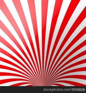 Red volumetric striped background. Cone. Red and white perspective spiral wallpaper. Funnel. Not trimmed, edges under the mask. Vector illustration.. Red volumetric striped background. Cone. Red and white perspective spiral wallpaper. Funnel. Not trimmed, edges under the mask.