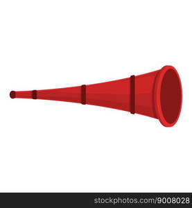 Red vuvuzela icon cartoon vector. Soccer horn. Fan football. Red vuvuzela icon cartoon vector. Soccer horn