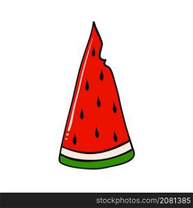 red watermelon slice hand drawn