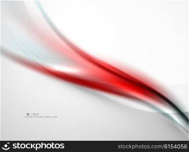Red wave abstract background. Red blurred smooth wave on white background. Vector corporate identity design