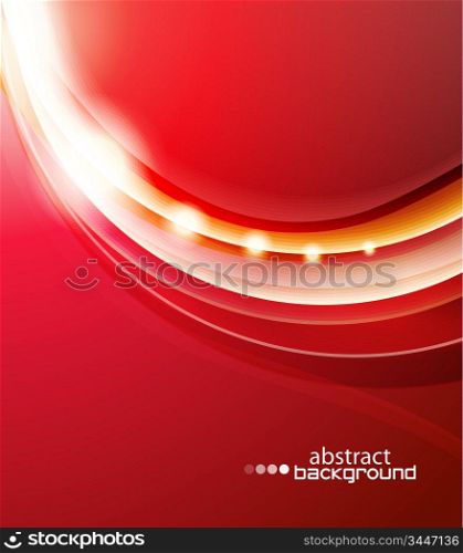 Red wave abstract vector background