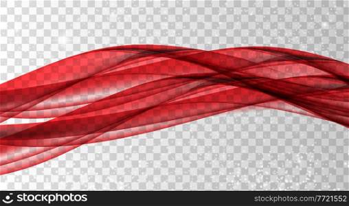 Red waves. Abstract background. Vector Illustration