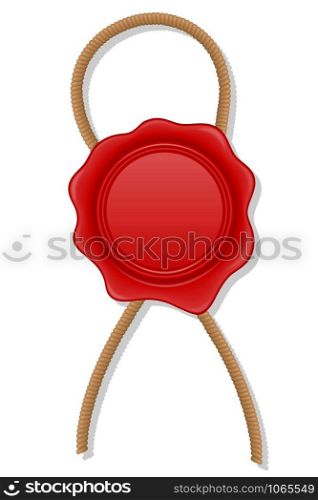 red wax stamp vector illustration isolated on white background