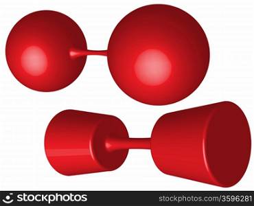 red weights against white background, abstract vector art illustration
