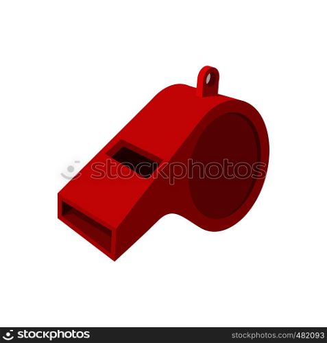 Red whistle cartoon icon isolated on a white background. Red whistle cartoon icon