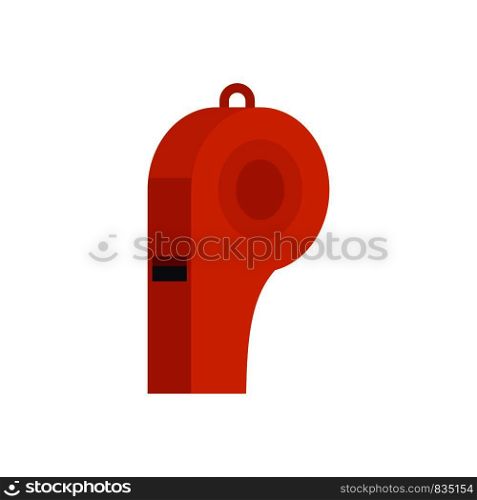Red whistle icon. Flat illustration of red whistle vector icon for web isolated on white. Red whistle icon, flat style