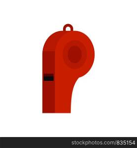 Red whistle icon. Flat illustration of red whistle vector icon for web isolated on white. Red whistle icon, flat style