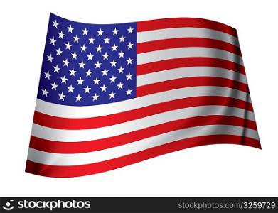 red white and blue american flag from the united states with folds