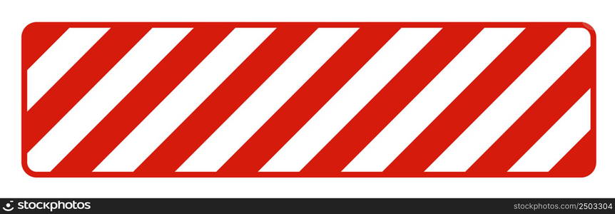 Red / White Striped Floor Sign On White Background