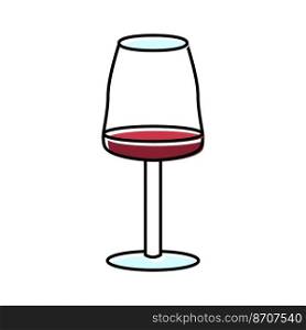 red wine glass color icon vector. red wine glass sign. isolated symbol illustration. red wine glass color icon vector illustration