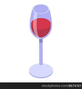 Red wine glass icon isometric vector. Alcohol cocktail. Woman party. Red wine glass icon isometric vector. Alcohol cocktail