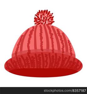 Red winter headwear icon cartoon vector. Hat scarf. Fun outfit. Red winter headwear icon cartoon vector. Hat scarf