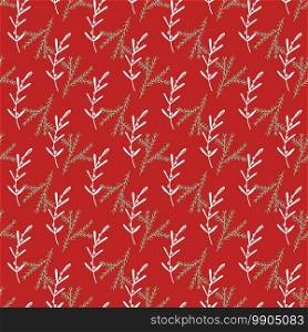 Red winter pattern in modern style. Simple design, graphic element. Floral vector Xmas celebration. Simple design, graphic element. Floral vector Xmas celebration. Red winter pattern in modern style.
