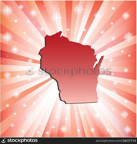 Red Wisconsin. Vector illustration