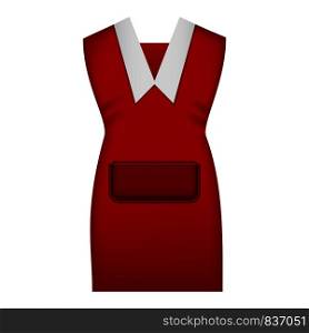 Red work uniform mockup. Realistic illustration of red work uniform vector mockup for web design isolated on white background. Red work uniform mockup, realistic style