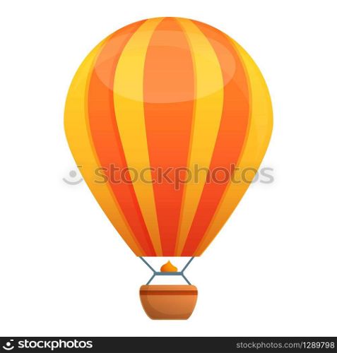 Red yellow air balloon icon. Cartoon of red yellow air balloon vector icon for web design isolated on white background. Red yellow air balloon icon, cartoon style