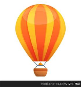 Red yellow air balloon icon. Cartoon of red yellow air balloon vector icon for web design isolated on white background. Red yellow air balloon icon, cartoon style