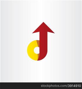 red yellow letter d arrow icon symbol design