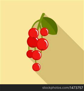 Redcurrant berry icon. Flat illustration of redcurrant berry vector icon for web design. Redcurrant berry icon, flat style