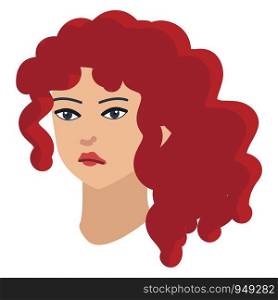 Redhead girl with curly hair
