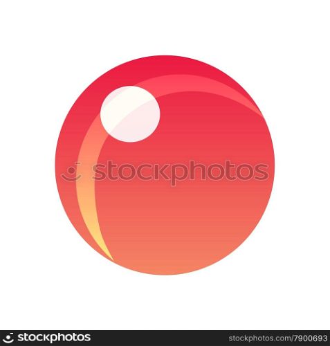 Reds rubber ball toy on white background