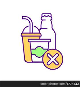 Reduce fizzy water RGB color icon. Isolated vector illustration. Avoid consumption of harmful drinks. Diabetes diet products. Stay hydrated. Drinking liquid simple filled line drawing. Reduce fizzy water RGB color icon