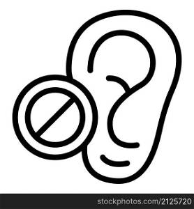 Reduce silent earplugs icon outline vector. Auditory noise. Plug protection. Reduce silent earplugs icon outline vector. Auditory noise