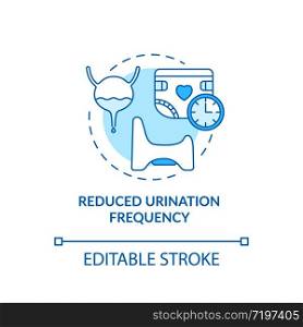 Reduced urination frequency turquoise concept icon. Problem with digestive system sign. Rotavirus symptom idea thin line illustration. Vector isolated outline RGB color drawing. Editable stroke