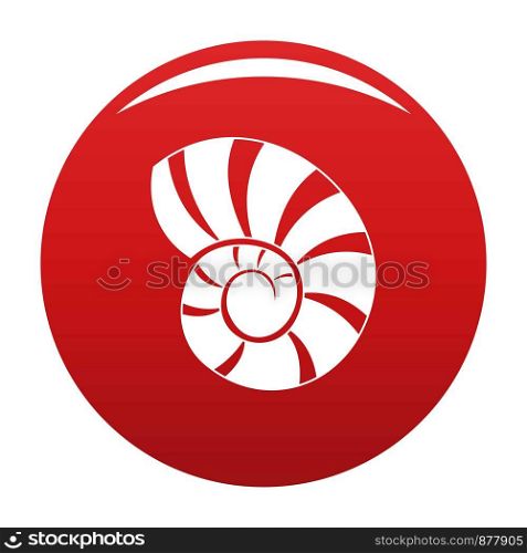 Reef shell icon. Simple illustration of reef shell vector icon for any design red. Reef shell icon vector red