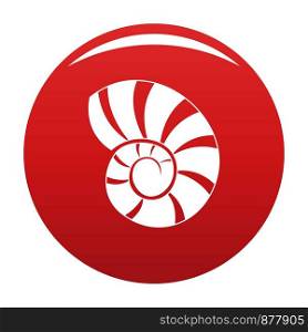 Reef shell icon. Simple illustration of reef shell vector icon for any design red. Reef shell icon vector red