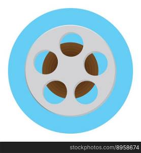 Reel of film icon. Film strip and movie reel, film roll and film reel vector for cinema. Vector flat design illustration. Reel of film icon illustration