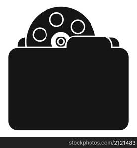 Reel video folder icon simple vector. Film music. Multimedia file. Reel video folder icon simple vector. Film music