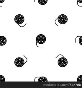Reel with film pattern repeat seamless in black color for any design. Vector geometric illustration. Reel with film pattern seamless black
