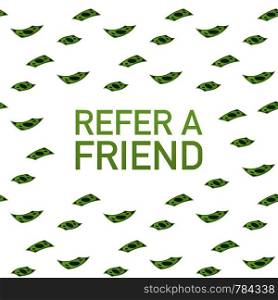 Refer a Friend Concept. Can use for, landing page, template, ui, web, mobile app, poster, banner. Vector stock illustration.