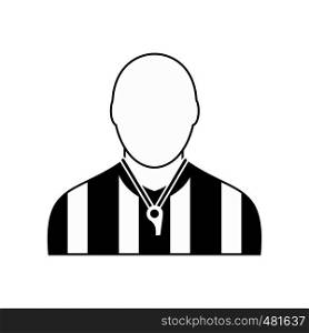Referee black simple icon isolated on white background. Referee black simple icon