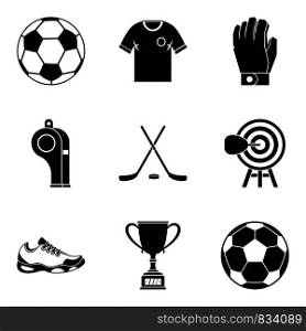 Referee icons set. Simple set of 9 referee vector icons for web isolated on white background. Referee icons set, simple style