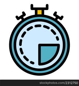 Referee stopwatch icon. Outline referee stopwatch vector icon color flat isolated. Referee stopwatch icon color outline vector