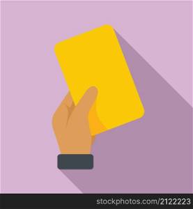 Referee yellow card icon flat vector. Soccer penalty. Football judge. Referee yellow card icon flat vector. Soccer penalty
