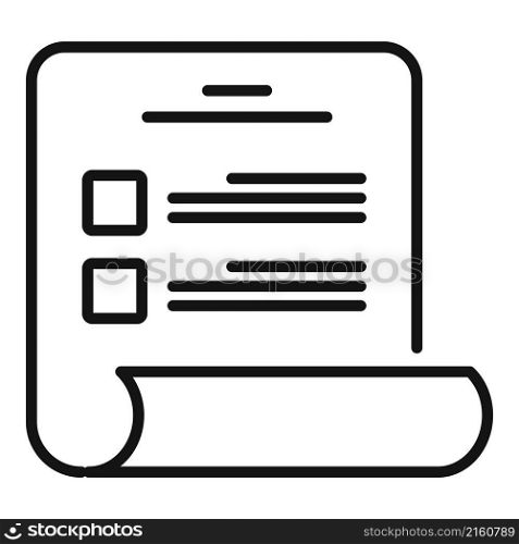 Reference exam icon outline vector. Student book. Prepare cap. Reference exam icon outline vector. Student book